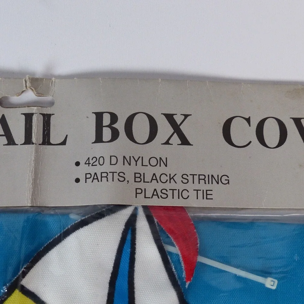CBK Sailboat Mailbox Cover Vintage 1994 Nautical Banner Decor 18x20 Neon 90s NOS